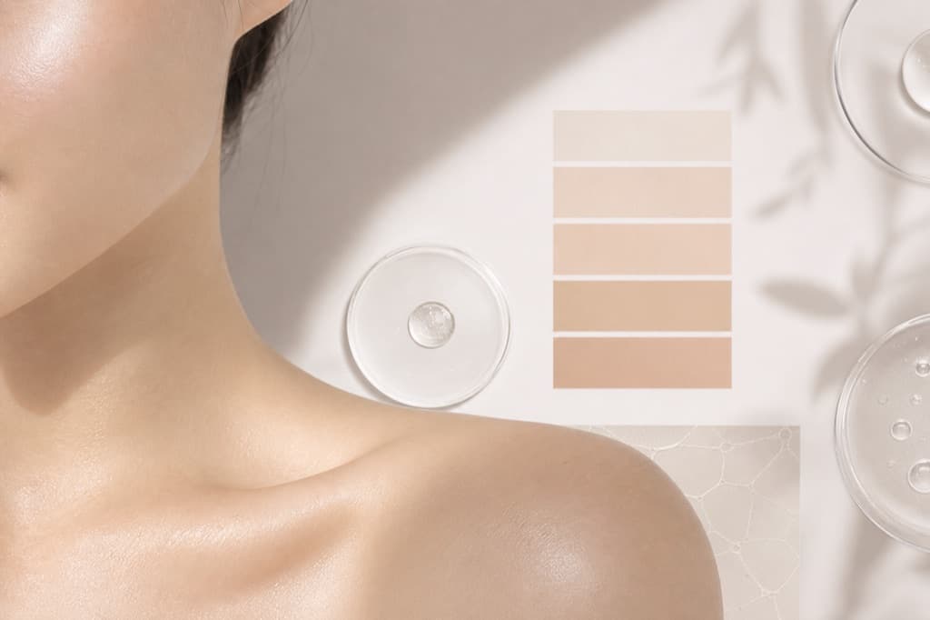 Imej editorial selamat jenama untuk Pigmentasi vs Melasma: gaya visual pelbagai, suasana klinikal ivory sejuk, tiada teks boleh dibaca