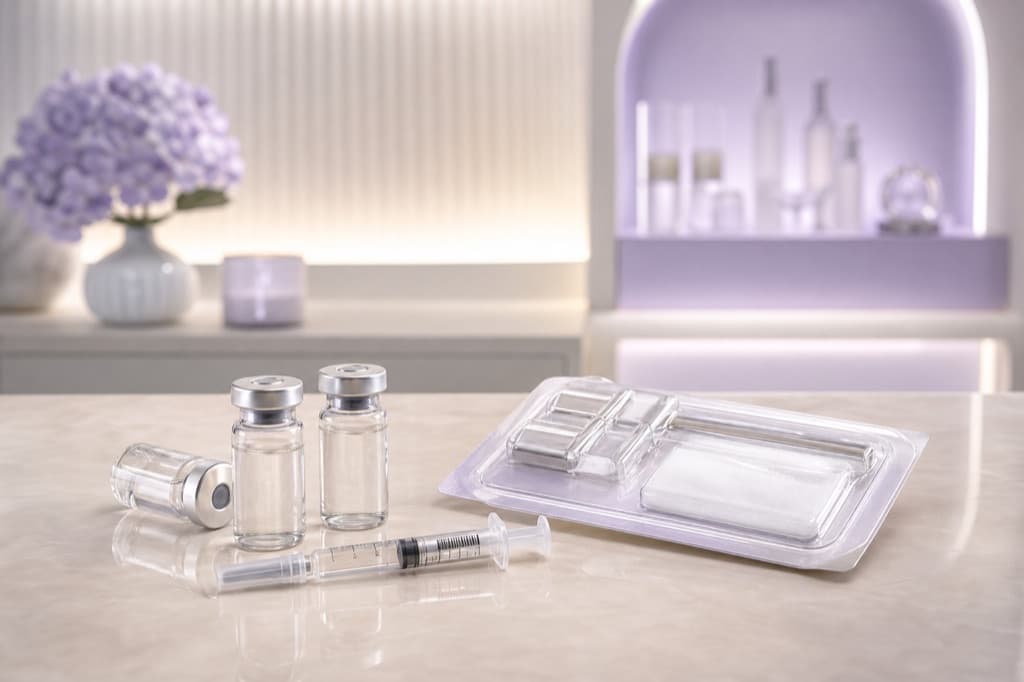 Imej editorial selamat jenama untuk Rejuran & PDRN Skin Boosters: gaya visual pelbagai, suasana klinikal ivory sejuk, tiada teks boleh dibaca